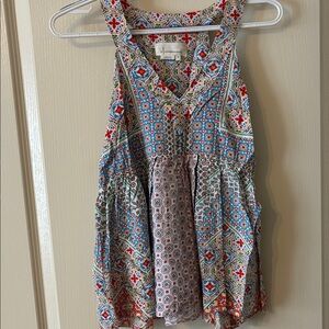 Anthro top!!Colorful Patterned Sleeveless Top